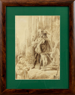 Павел Петрович Соколов (1826-1905).
Иллюстрация к трагедии У.Шекспира "Гамлет". 1864.
