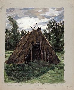 Соколов Илья Алексеевич (1890–1968). Шалаш В.И. Ленина в Разливе. 1955.