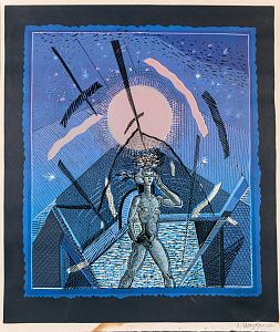 Шмохин Виктор Михайлович (р.1957). Композиция с обнаженной. 1991.