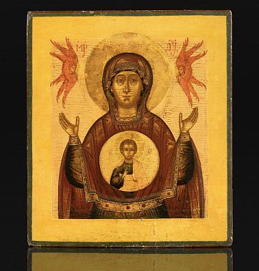 Икона "Богоматерь Знамение". Конец XVII – начало XVIII века. Ярославль.