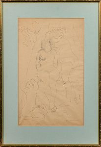 [Выставочная работа] Ларионов Михаил Федорович (1881-1964). Купальщицы. 1920-е.