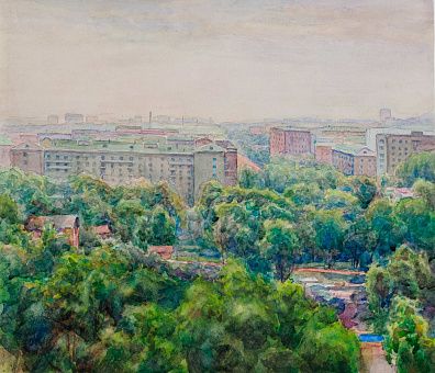 Морозов Константин Феофанович (1894-1990).
Городской пейзаж. 1970-е.