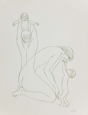 Красаускас Стасис Альгирдович (1929–1977).
Мать и дитя. Цикл "Рождение женщины". 1970-е.