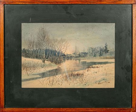 Батурин Виктор Павлович (1863-1938). Зимняя река. Конец XIX - начало ХХ века.