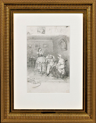 Репин Илья Ефимович (1844-1930).Жанровая сцена. Эскиз. 1866.