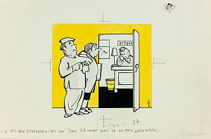 Вайсборд Самуил Маркович (1918-1992). 
Иллюстрация для журнала "Крокодил". А это наж сторожил… 1983.