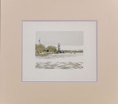 Конашевич Владимир Михайлович (1888-1963).
Физкультурный уголок на берегу Невы у Петропавловской крепости. Литография из альбома "Ленинград. Новые пейзажи 1917-1932". 1932.