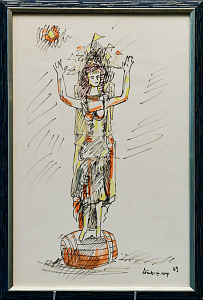 Тышлер Александр Григорьевич (1898-1980). Девушка на бочке. 1969.