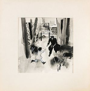Гуревич Борис Абрамович (р.1929). Эскиз иллюстрации к повести С. Иванова "Ольга Яковлева". 1976.