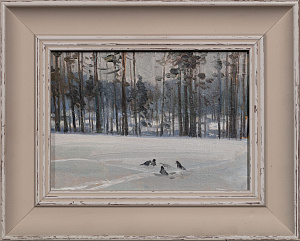 Соколов Николай Александрович (1903-2000). (?). Вороны на снегу. 1950-е.