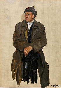 Кугач Юрий Петрович (1917-2013). Сидящий красноармеец. 1960.