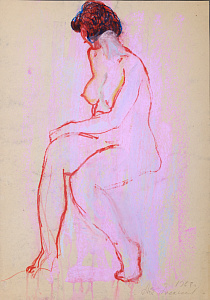 Алексеев Адольф Евгеньевич (1934-2000). 
Обнаженная модель. 1968.