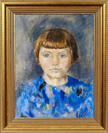 Бассинова Ирина Николаевна (1915-1982). Портрет девочки в голубом. 1952.