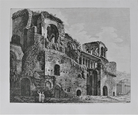 Луиджи Россини (Luigi Rossini) (1790-1857).
Вид на руины башен Белисарио. Из серии "Римские древности". 1820-1823.