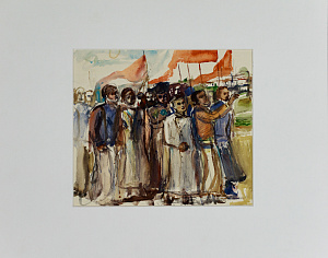 Лабас Александр Аркадьевич (1900-1983). 
Октябрь. Демонстрация. 1957.