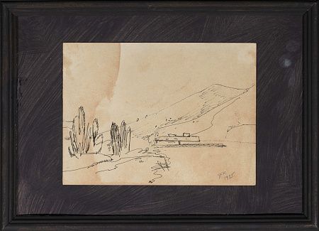 Кузнецов Павел Варфоломеевич (1878–1968). Горный пейзаж. Рисунок из альбома поездки в Крым. 1925.