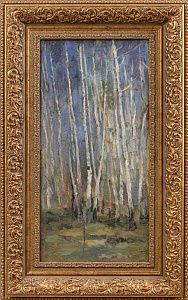 Шульга Илья Максимович (1877-1938). 
Весенний пейзаж с березами. 1932.