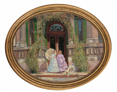 Мардеросов Леонид Иванович (1880-1936). 
Дамы у подъезда. Первая четверть ХХ века.