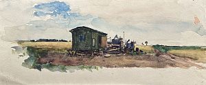 Неизвестный художник. Россия. Полевой стан. 1960-е.