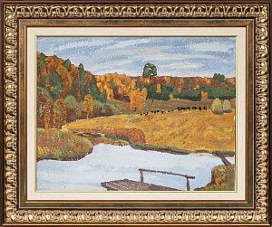 Сафонов Вениамин Алексеевич (1931-2003). Пейзаж с озером. 1960-е.