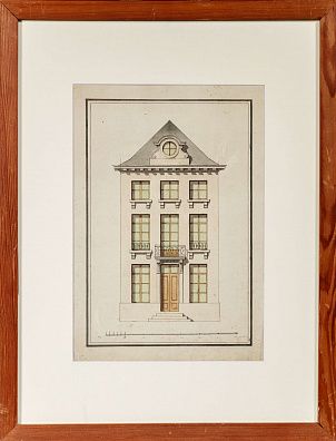 Неизвестный художник. Западная Европа. Эскиз фасада дома. Конец XIX века.