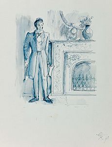 Коган Евгений Исаакович (1906–1983). 
Иллюстрация к повести А.С.Пушкина "Выстрел". 1973-е.