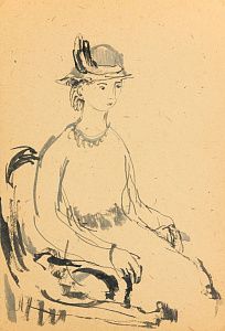 Софронова Антонина Федоровна (1892-1966). Сидящая в кресле. 1920-е.