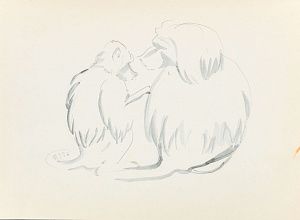 Копьев Михаил Васильевич (1947-2017).
Обезьяны. 1960-е.