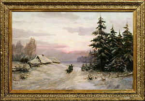 Неизвестный художник. Россия.
Зимний пейзаж. Конец XIX-начало XX века.