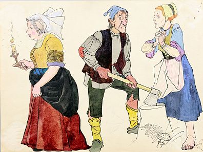 Беньяминсон Эрик Евгеньевич (р. 1932). 
Персонажи голландских сказок. 1957.