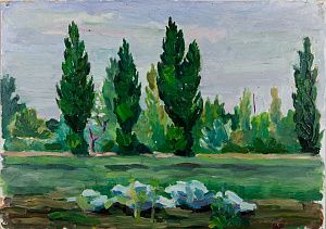 Зеленская Ирина Александровна (?). 
Зеленый пейзаж. 1950-е.