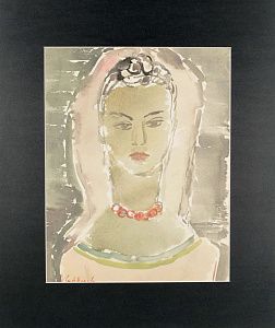 Софронова Антонина Федоровна (1892-1966). 
Портрет певицы Имы Сумак. Начало 1960-х.