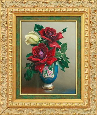 Клестова (Хлестова) Ирина Борисовна (1907-1988).
Красные розы. Середина ХХ века.