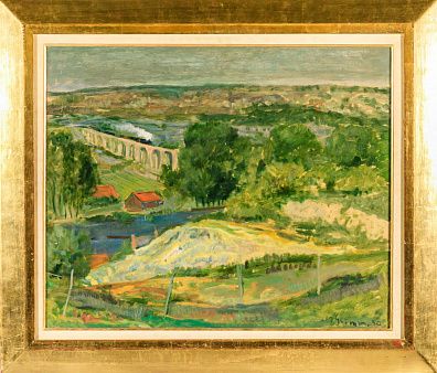 Гримм Петр (Пьер) Павлович (Pierre Grimm) (1898-1979). Пейзаж с виадуком. 1930.