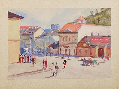 Дородницын Вениамин Павлович (1908-1984).
Городская улочка. Середина - вторая половина ХХ века.