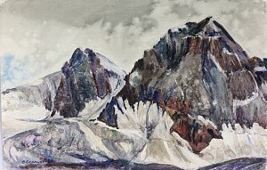Баранов В. (ХХ век).Вершина Блюхера. Из серии "Вершиные Тянь-Шаня". 1983.