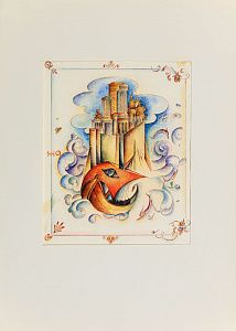 Добрицын Александр Иванович (р. 1930). Корабль на волнах. Иллюстрация к книге "Приключения Одиссея". 1993.