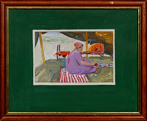 Клычев Иззат Назарович (1923-2006). 
Сидящая женщина. 1980-е.
