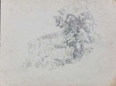 Занковский Илья Николаевич (1832/1833 - 1919). Пейзаж. Двусторонний рисунок. Конец XIX - начало ХХ века.