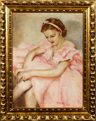 Пал Фрид (Pal Fried) (1893-1976). 
Балерина в розовом. 1950-е - 1960-е.