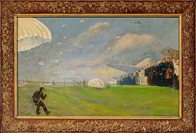 Неизвестный художник. Россия. Воздушный парад. 1930-е.