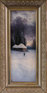 Капустин Григорий Иванович (1865-1925).Зимний пейзаж.  Конец XIX - начало XX века.