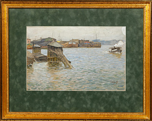 Антонов Сергей Николаевич (1884-1956).
Барки у берега. 1909.