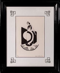 Соня Делоне (Sonia Delaunay) (Сара Ильинична Штерн) (1885-1979). Дизайн платья. Лист из альбома литографий "Articular edition". 1994.