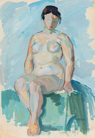 Дургин Виктор Яковлевич (1937-2005). Сидящая обнаженная. Последняя треть ХХ века.