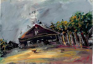 Батынков Константин Александрович (р.1959). Пейзаж с домом. 2009.