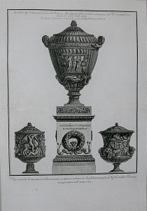 Пиранези Джованни Батиста (Piranesi Giovanni Battista) (1720-1778).
Античные вазы. Лист из цикла "Вазы, канделябры, надгробия, саркофаги, треножники, светильники и древние орнаменты". Последняя треть XVIII века.