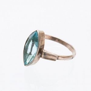Серебряное кольцо с топазом. СССР, Тернополь, 1981 г.