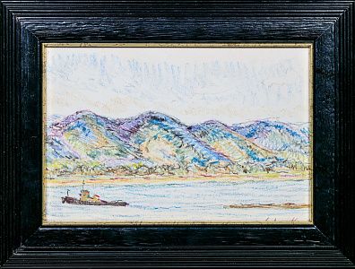 Лучишкин Сергей Алексеевич (1902-1989). Буксир на реке. 1969.