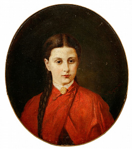 Шульц Э. 
Портрет девушки в красной накидке. 1873.